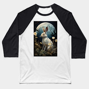 Hare, Pagan Hare, Pagan Art, Moon, Animal, Baseball T-Shirt